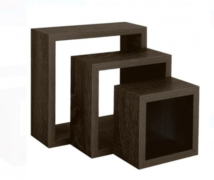 Set de 3 polite suspedate in forma de cub, wenge [5]