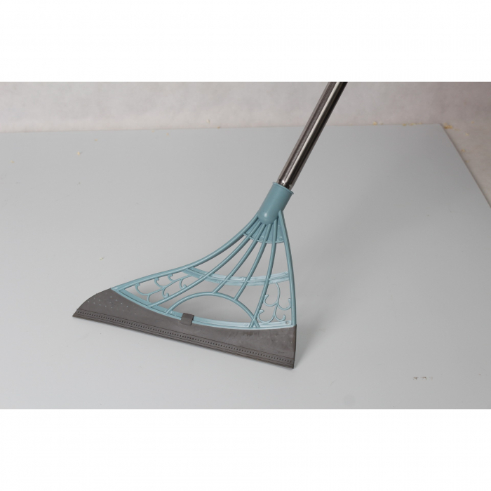 Set matura, faras cu coada si racleta silicon, plastic/otel, albastru deschis, 90 x 72 x 100 cm [3]