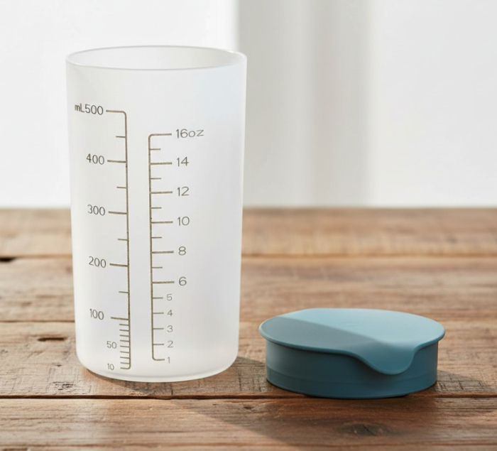 Shaker gradat cu capac,  din plastic, 500 ml, 15x9 cm [4]