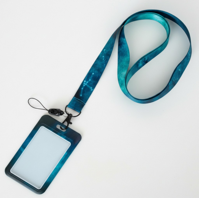 Snur turcoaz, tip breloc pentru chei, include ecuson pentru legitimatie, 55 cm [3]