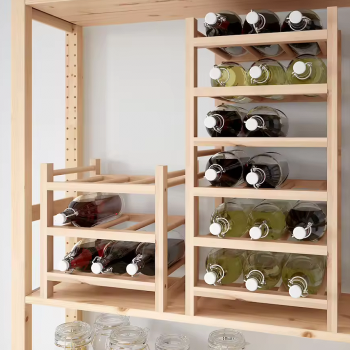 Suport 9 sticle vin, lemn masiv, 33x30x34 cm [2]