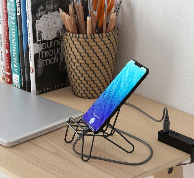 Suport telefon mobil, din otel, negru, 12x10x10 cm [6]