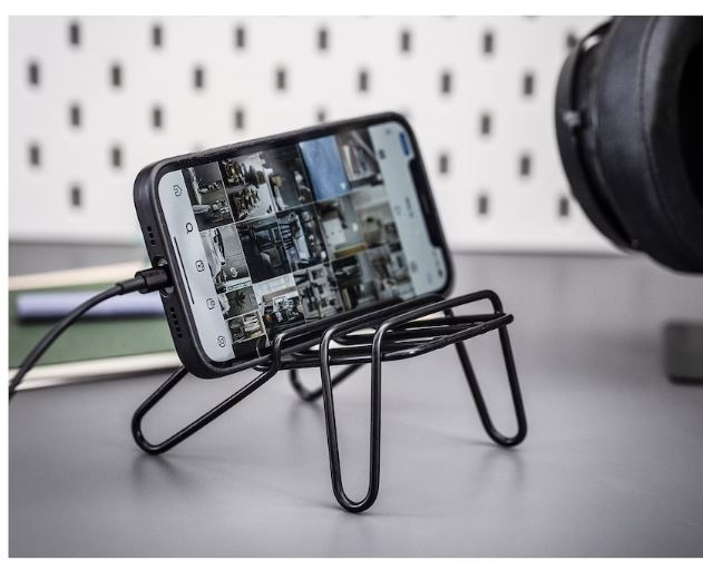 Suport telefon mobil, din otel, negru, 12x10x10 cm [3]
