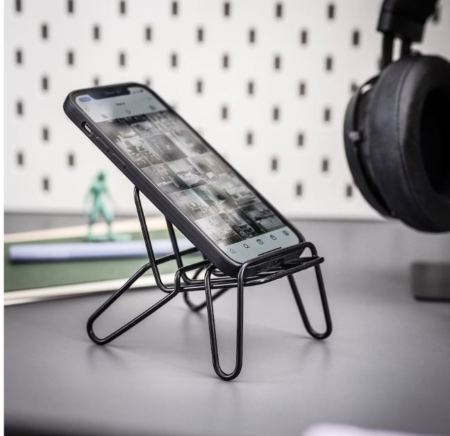 Suport telefon mobil, din otel, negru, 12x10x10 cm [7]