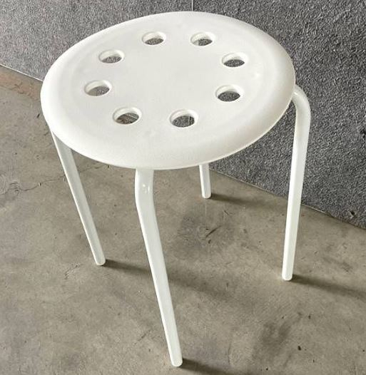 Taburet fix, alb, 45x40x32 cm [3]