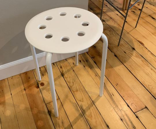 Taburet fix, alb, 45x40x32 cm [4]