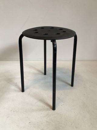 Taburet fix, negru, 45x40x32 cm [2]