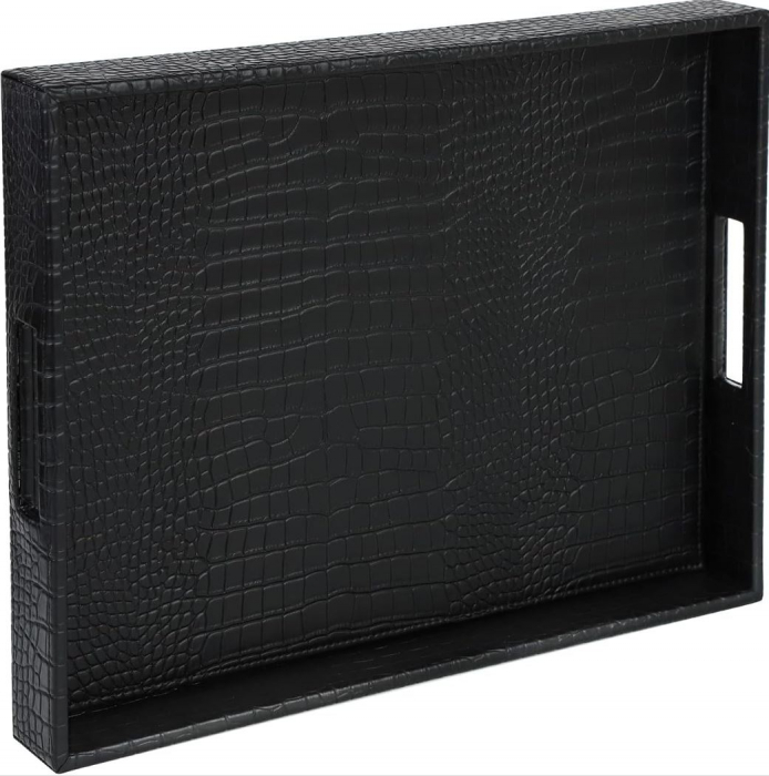 Tava de servire cu manere, neagra, 38x25 cm [3]