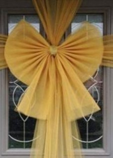 Tesatura decorativa de Craciun, pentru brad, aurie, 200x67 cm [2]