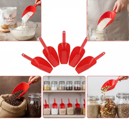 Set 5 buc scafa mare, 31x12x7 cm, pentru manipularea si portionarea alimentelor si ingredientelor, faina, malai, orez, cafea, sare, alune, seminte, ideale pentru Horeca [1]