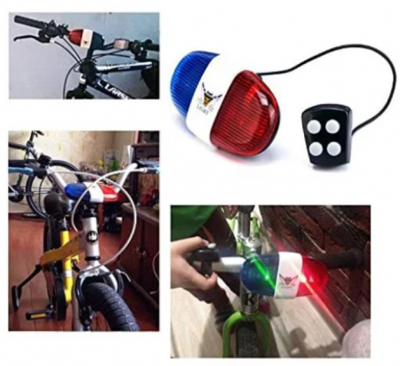 Claxon pentru bicicleta, sirena girofar politie, 4 sunete [4]