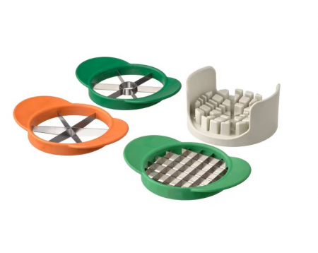 Bucatarie si servire - Feliator manual pentru fructe sau legume, inox/plastic, 4 piese