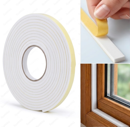Toate produsele - Banda autocolanta pentru etansare ferestre si usi, rezistenta la apa, reduce infiltratiile, 5,5 m x 9 mm x 5 mm, instalare practica si rapida