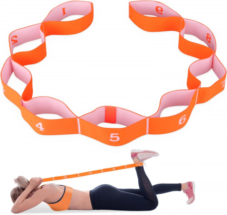 Articole fitness - Banda elastica pentru antrenament, 88x4cm, portocalie