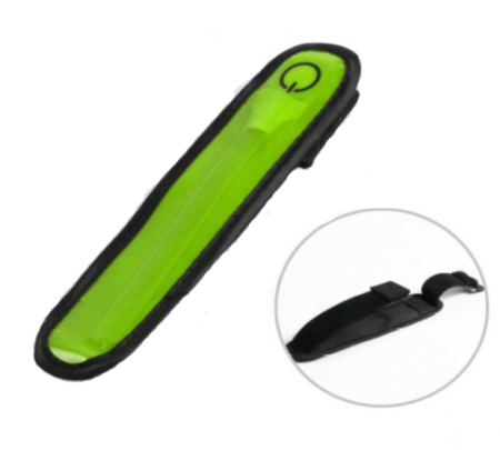 Sport & Timp liber - Banda reflectorizanta, prindere cu velcro, verde , 43x4 cm