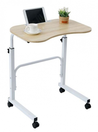 Mobilier mic - Birou portabil, metalic, inaltime reglabila 63-75 cm, suprafata MDF 60x40 cm