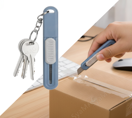 Toate produsele - Breloc chei, model mini cutter, cu revenire automata, pentru deschiderea pachetelor si a plicurilor