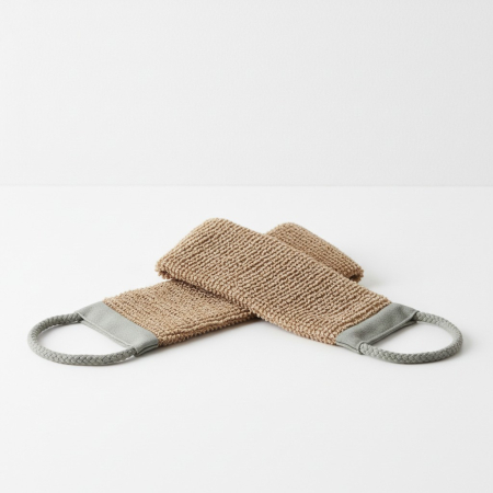 Burete de baie exfoliant, tip banda pentru spate, 54 x11 cm, iuta si bumbac [1]