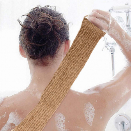 Bureti de baie - Burete de baie exfoliant, iuta si bumbac, 54x11 cm