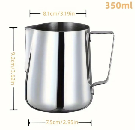 Cana pentru spumarea laptelui, Inox, gradatie 300 ml, capacitate 350 ml, 7.5x9 cm [3]