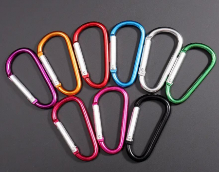 Carlige metalice carabinier, colorate, 4.7x2.5 cm, 10 buc [5]