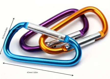 Carlige metalice carabinier, colorate, 4.7x2.5 cm, 10 buc [1]