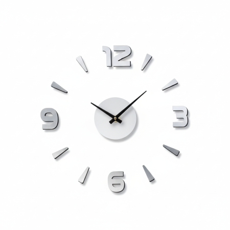 Ceas de perete argintiu DIY, 35 cm [2]