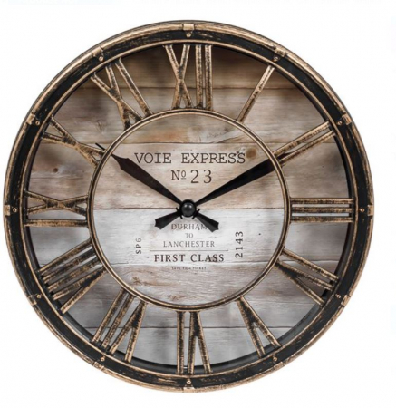Toate produsele - Ceas decorativ de perete, bronz, litere romane, Syamag, 20 cm