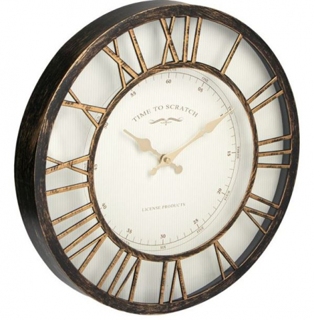 Ceasuri decorative - Ceas vintage de perete, bronz, 40x5 cm