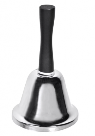 Jocuri si jucarii interactive - Clopotel metalic argintiu , 13 cm