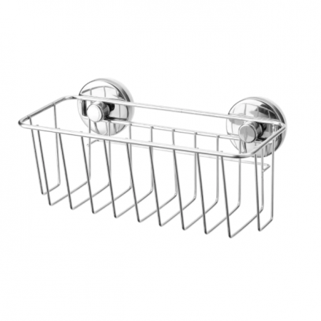 Baie - Cos depozitare baie cu ventuze, zincat, anticoroziv, 24x11 cm