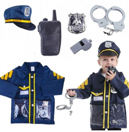 Jocuri si jucarii interactive - Costum politist copii cu accesorii, 4-8 ani