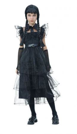 Toate produsele - Costum Halloween Wednesday Addams, 8 ani