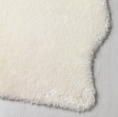 Covor decorativ, blana artificiala, alb, 55x85 cm [2]