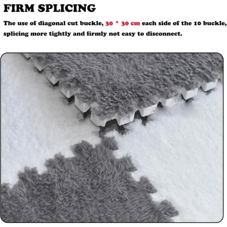 Covor din spuma pufos, puzzle gri, 10 piese, 30x30x1 cm [1]