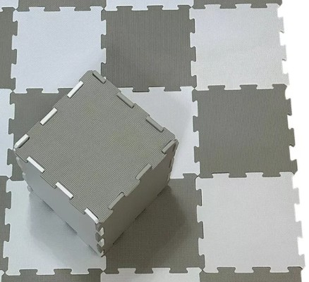 Siguranta si protectie - Covor din spuma, puzzle gri verzui, 9 piese, 93x93 cm