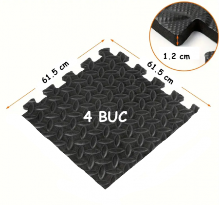 Siguranta si protectie - Covor modular puzzle, antracit, 61.5x61.5cm - 4buc