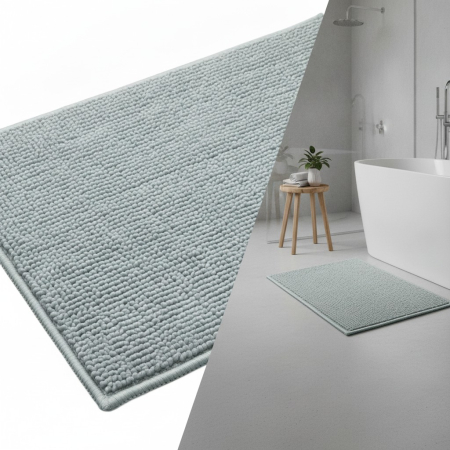Covoras de baie, gri, textura moale, antiaderent, 60x40 cm [1]