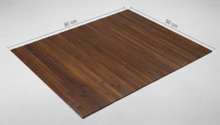 Covoras din bambus, maro, suprafata antialunecare, 80x50 cm [2]