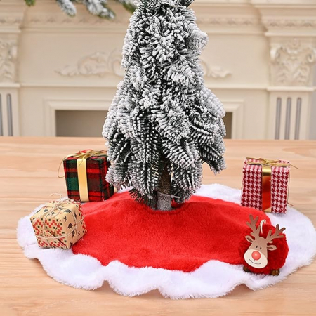 Toate produsele - Covoras pentru brad catifelat, alb-rosu - 66 cm