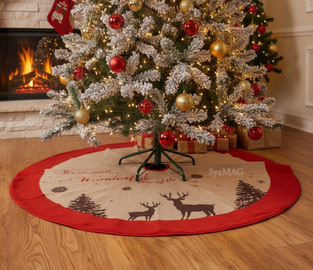 Toate produsele - Covoras pentru brad din iuta cu reni - 102cm
