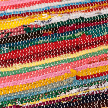 Covoras rustic, multicolor, din bumbac, cu franjuri, 100x70 cm [1]