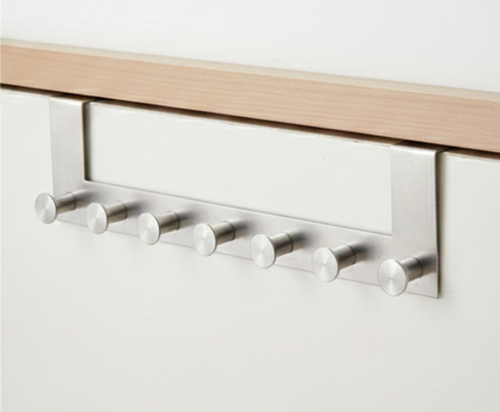 Cuier INOX pentru usa, 7 agatatori, 40 cm [0]