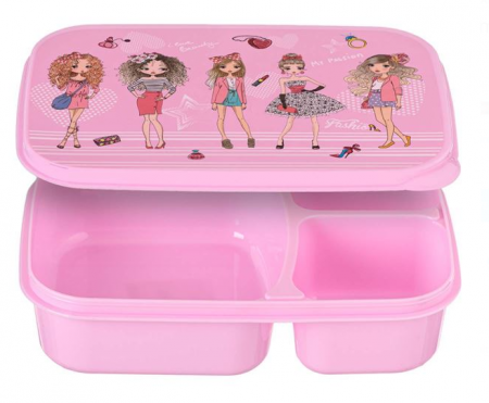 Bucatarie si servire - Cutie alimentara pentru copii, 3 compartimente, model fashion, 1 litru