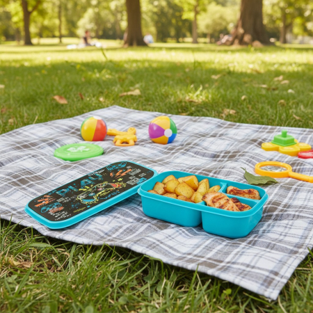 Cutie alimentara pentru copii, 3 compartimente, model gamer [1]