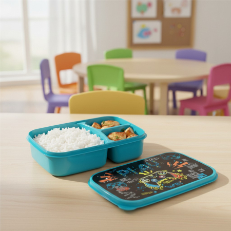 Cutie alimentara pentru copii, 3 compartimente, model gamer [0]