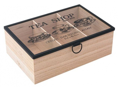 Bucatarie si servire - Cutie din lemn pentru ceai , 3 compartimente, 24x16x8,5 cm