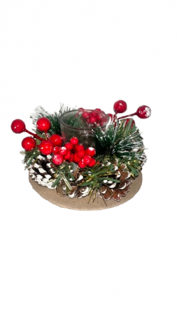 Toate produsele - Decoratiune Craciun pentru masa cu suport de lumanare, 13 cm