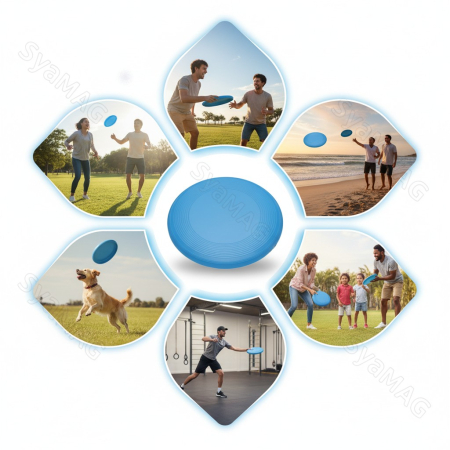 Jucarii copii & bebe - Disc frisbee albastru, din plastic, 26 cm