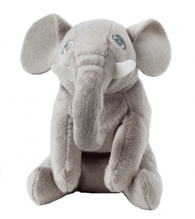 Jucarii copii & bebe - Elefant de plus, moale si pufos, gri, 12 cm